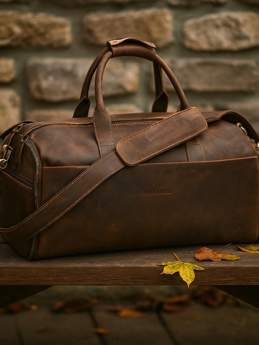 Genuine Leather  Heritage Garment Duffel Bag (Vintage) 21.5*11.5*9.5Inches GIFTS
